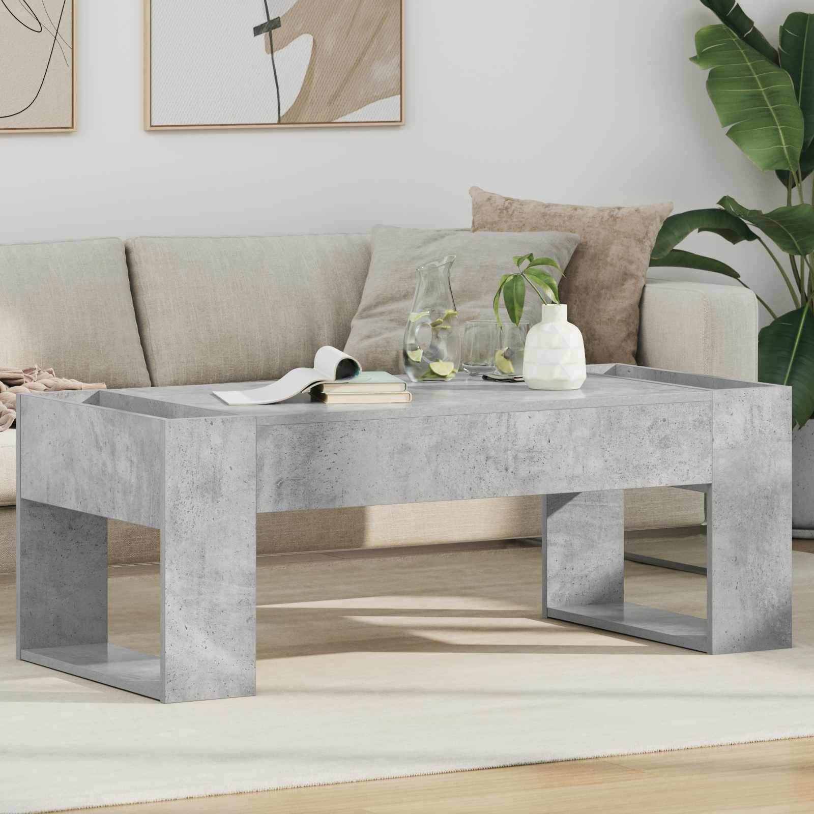 Couchtisch Betongrau 110 x 50 x 41 cm Holzwerkstoff