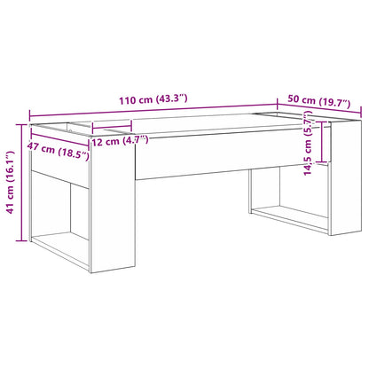 Couchtisch Sonoma-Grau 110 x 50 x 41 cm Holzwerkstoff