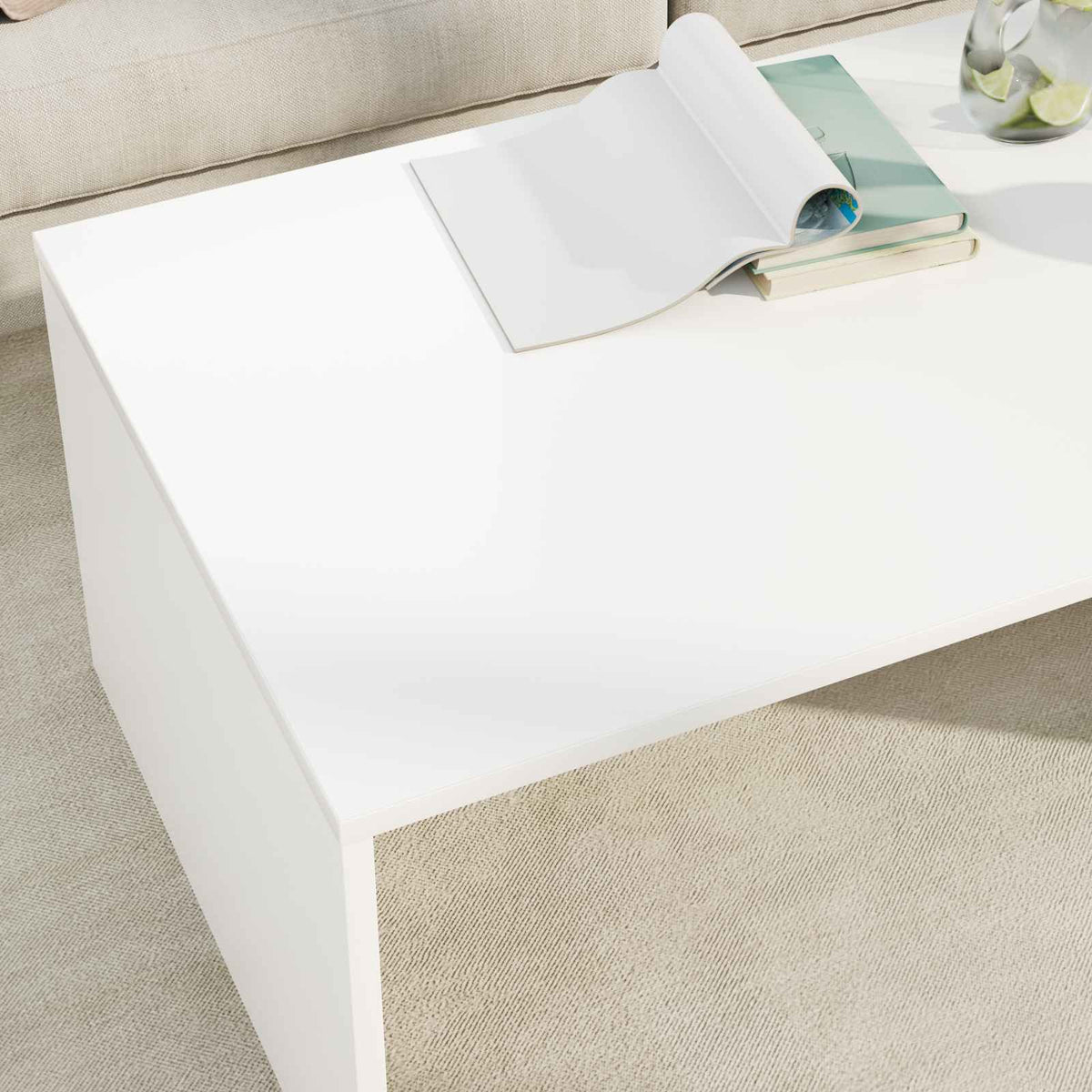 Couchtisch Weiß 95 x 50 x 34 cm Holzwerkstoff