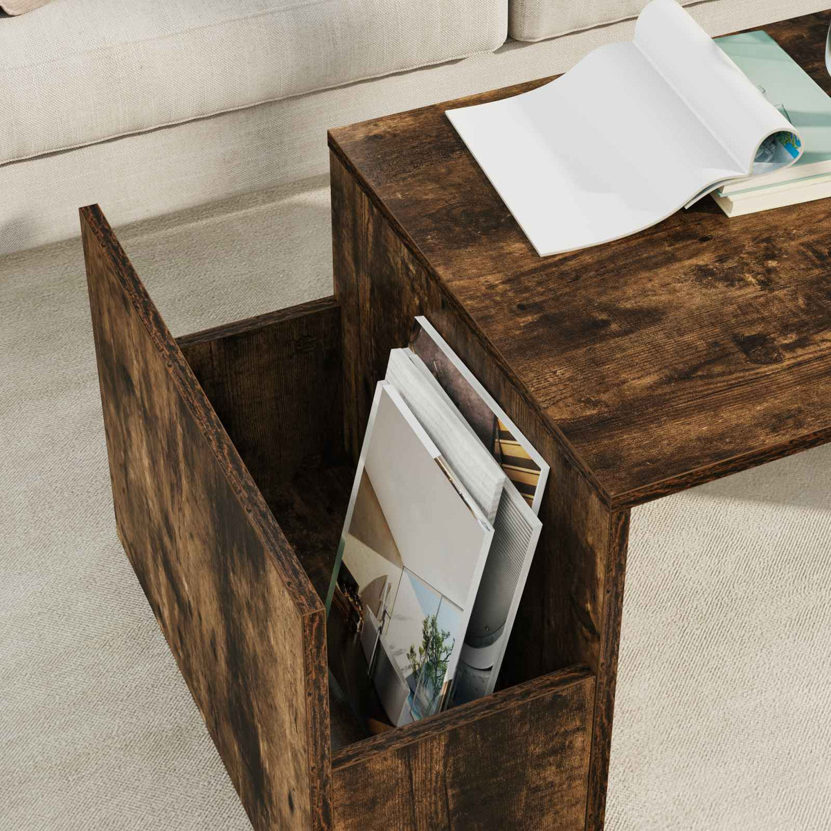 Couchtisch Räuchereiche 90 x 45 x 35 cm Holzwerkstoff