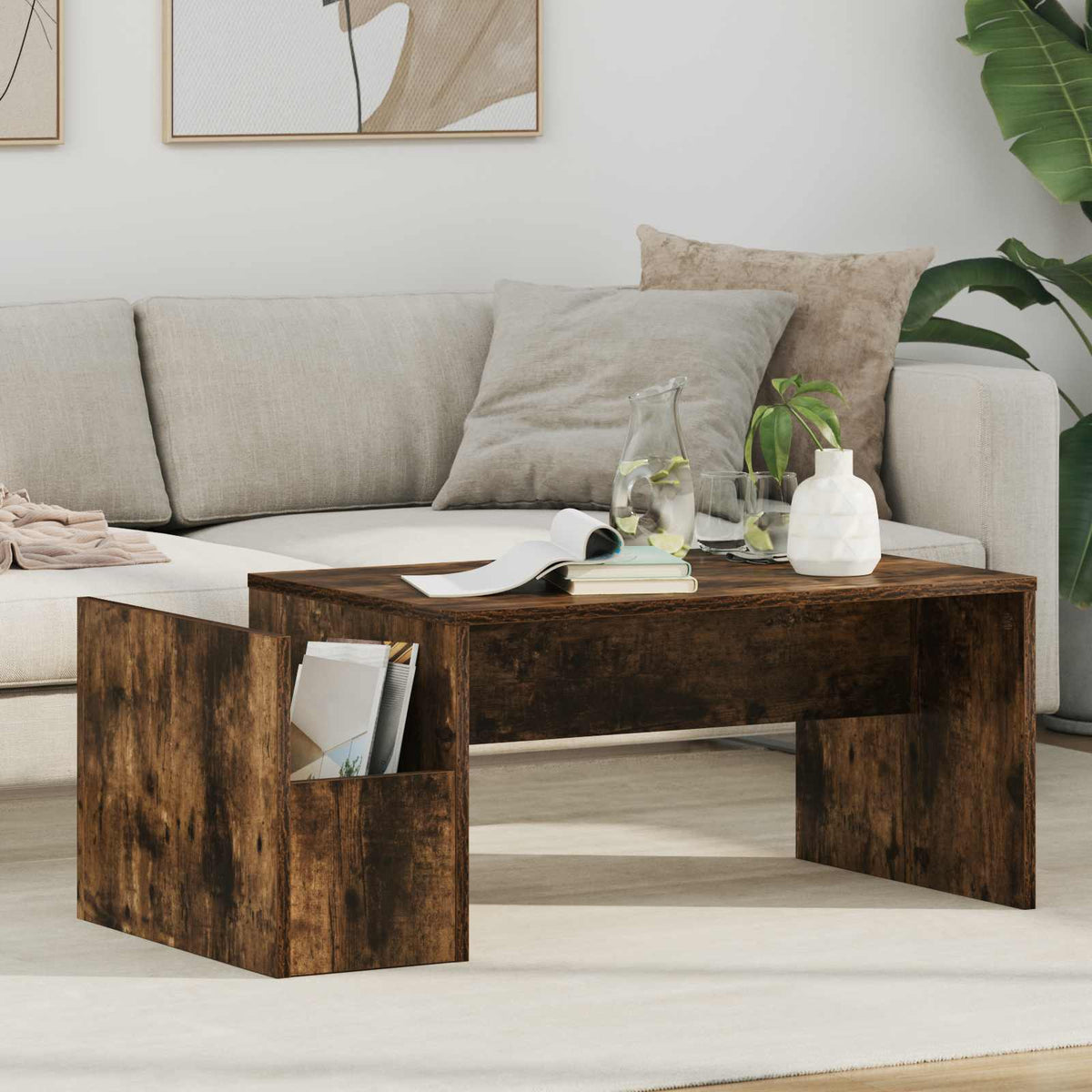 Couchtisch Räuchereiche 90 x 45 x 35 cm Holzwerkstoff