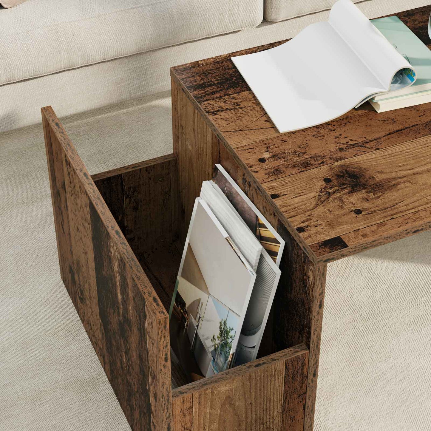 Couchtisch Altholz 90 x 45 x 35 cm Holzwerkstoff