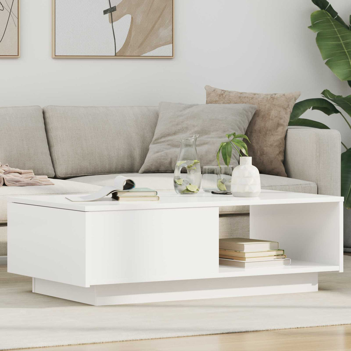 Couchtisch Weiß 95 x 55 x 31 cm Holzwerkstoff