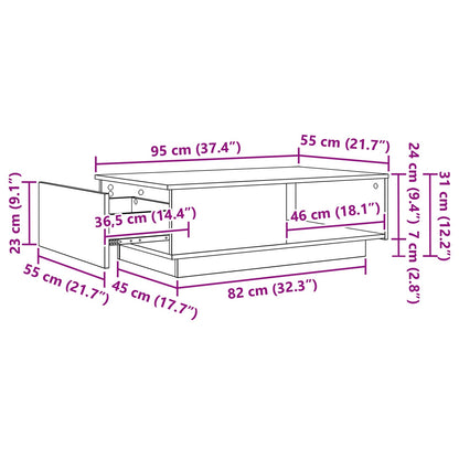 Couchtisch Weiß 95 x 55 x 31 cm Holzwerkstoff