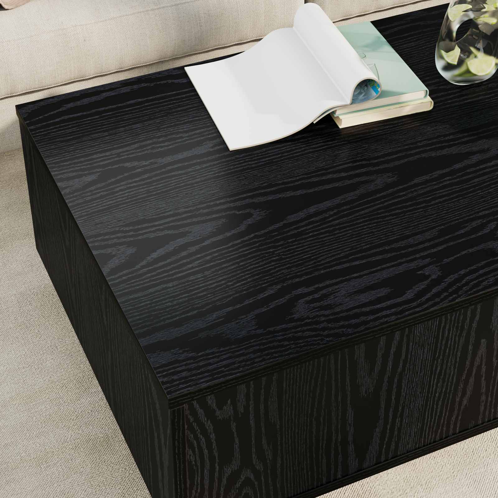 Couchtisch Schwarz Eichen-Optik 95 x 55 x 31 cm Holzwerkstoff