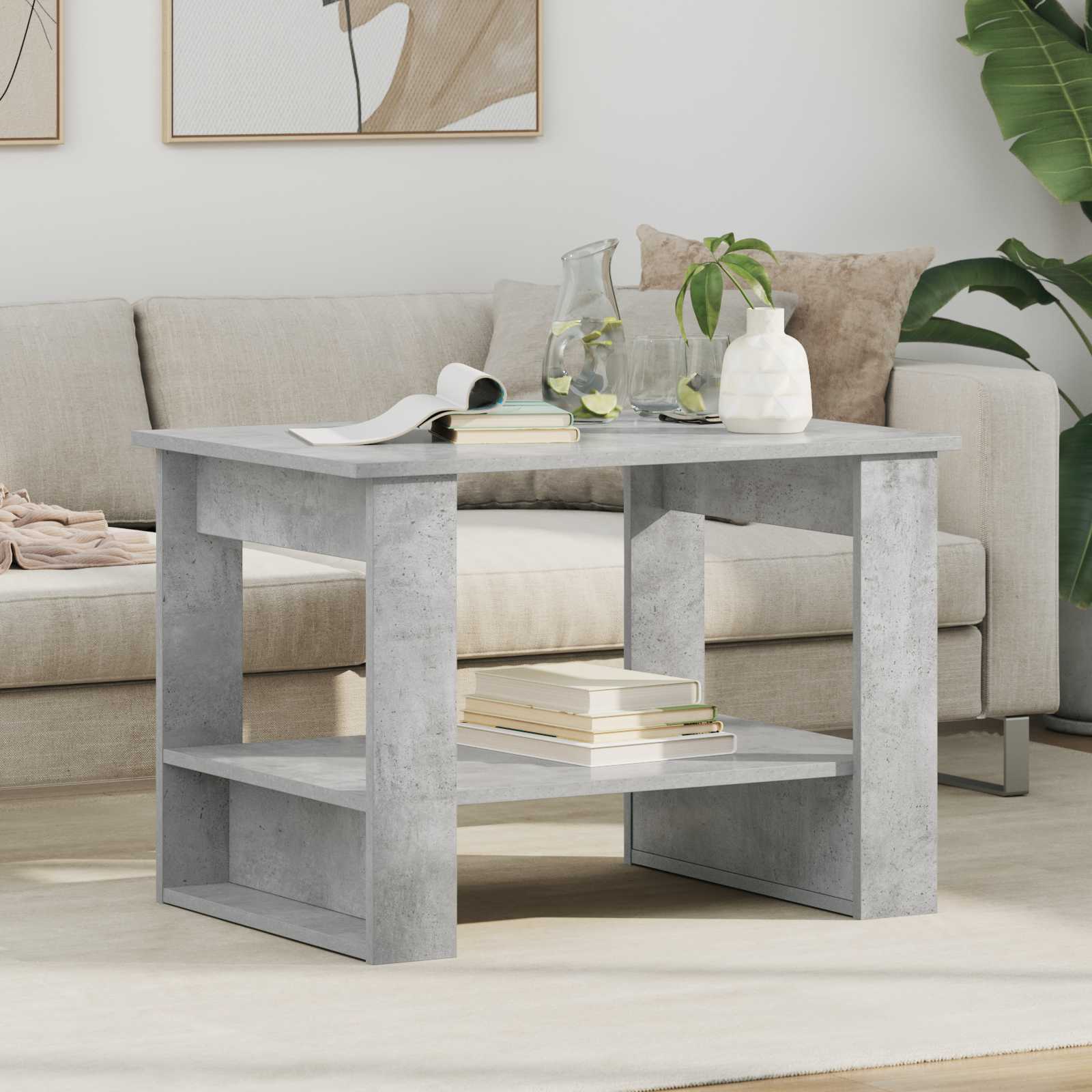 Couchtisch Beton Grau 72 x 50 x 50 cm Holzwerkstoff