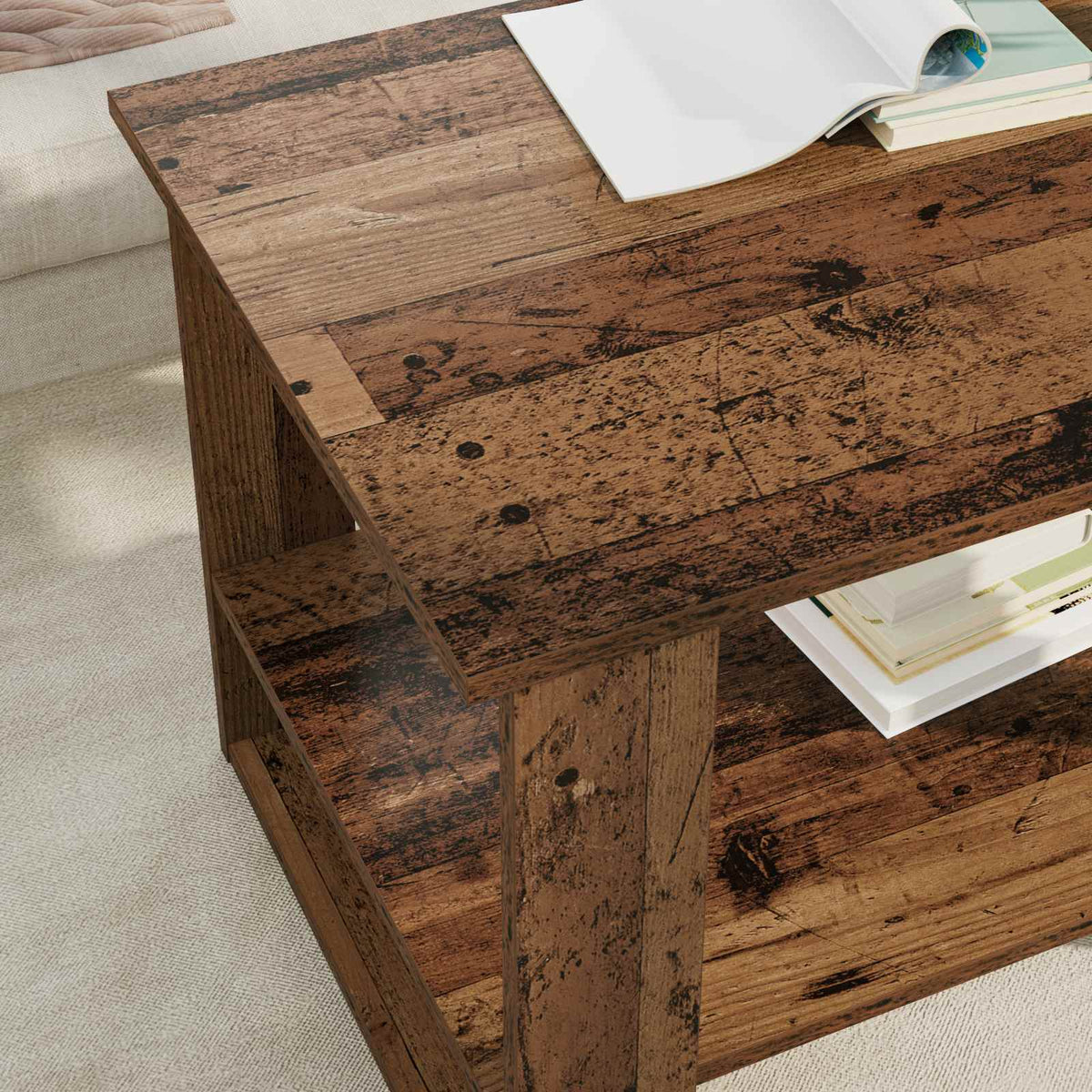 Couchtisch Altholz 72 x 50 x 50 cm Holzwerkstoff