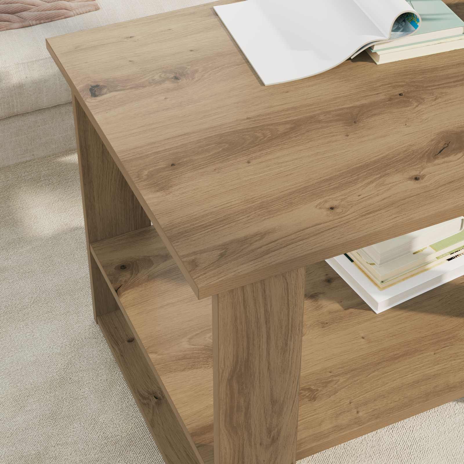 Couchtisch Artisan-Eiche 72 x 50 x 50 cm Holzwerkstoff