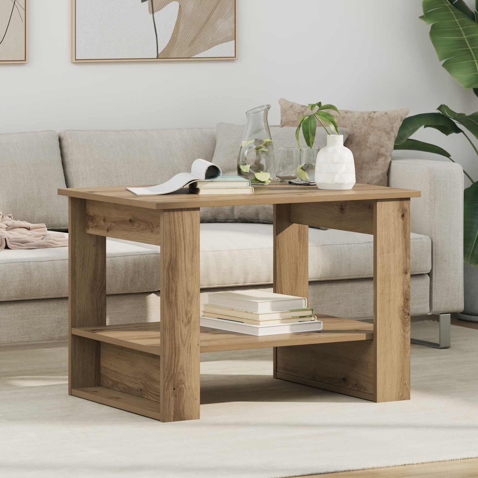 Couchtisch Artisan-Eiche 72 x 50 x 50 cm Holzwerkstoff