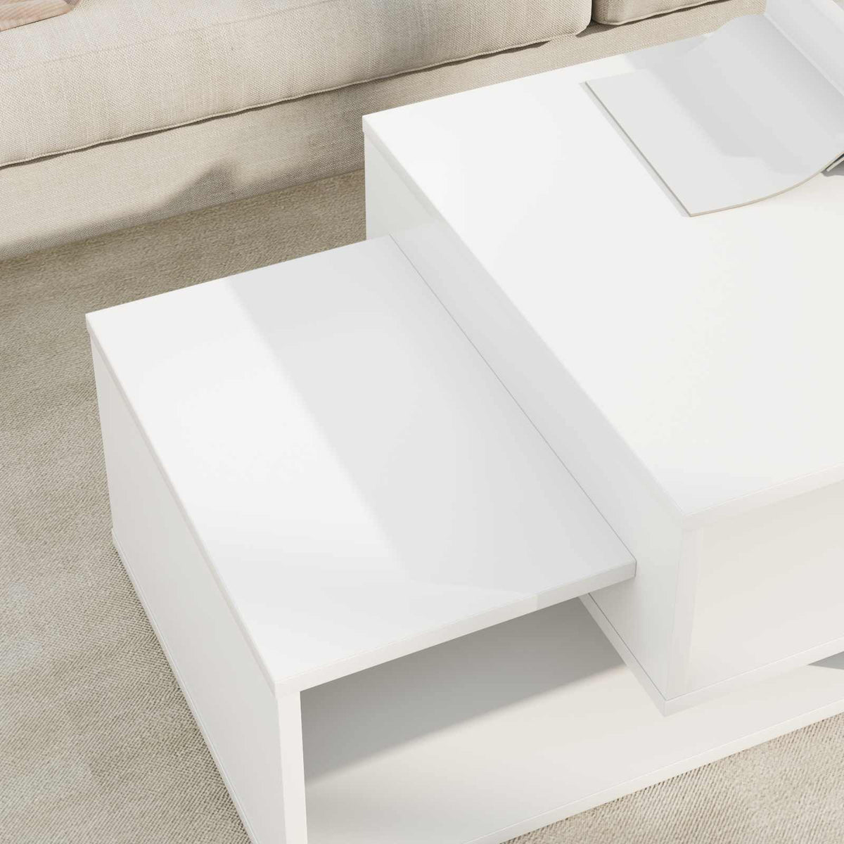 Couchtisch Weiß 105 x 50 x 32,5 cm Holzwerkstoff