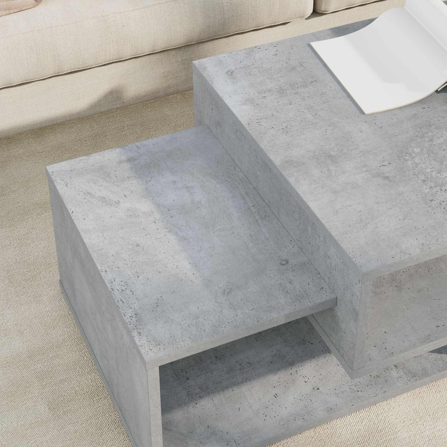 Couchtisch Betongrau 105 x 50 x 32,5 cm Holzwerkstoff