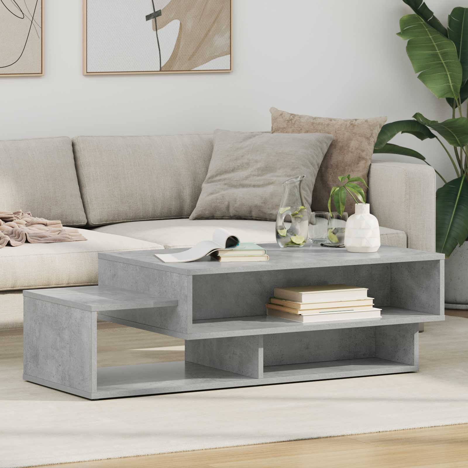 Couchtisch Betongrau 105 x 50 x 32,5 cm Holzwerkstoff