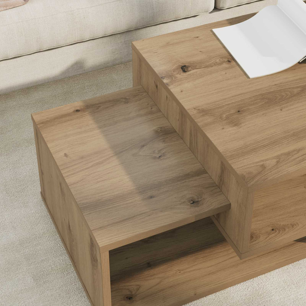 Couchtisch Artisan-Eiche 105 x 50 x 32,5 cm Holzwerkstoff