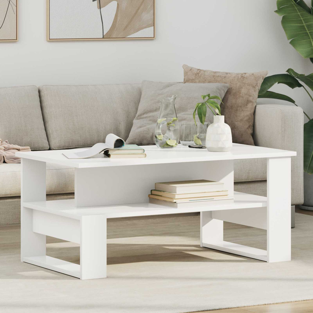 Couchtisch Weiß 90 x 50 x 40 cm Holzwerkstoff