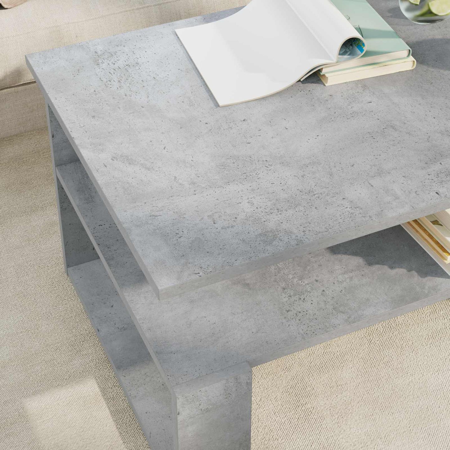 Couchtisch Betongrau 90 x 50 x 40 cm Holzwerkstoff