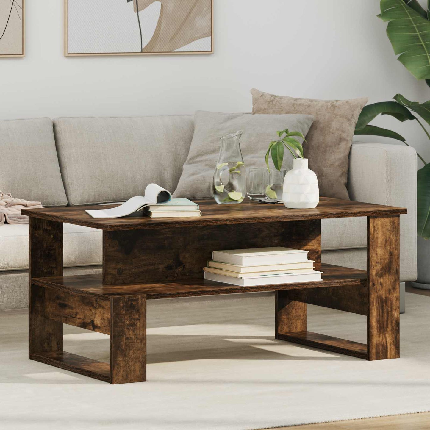 Couchtisch Räuchereiche 90 x 50 x 40 cm Holzwerkstoff