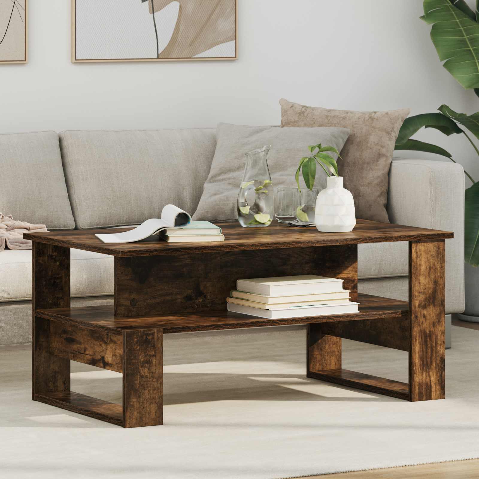 Couchtisch Räuchereiche 90 x 50 x 40 cm Holzwerkstoff