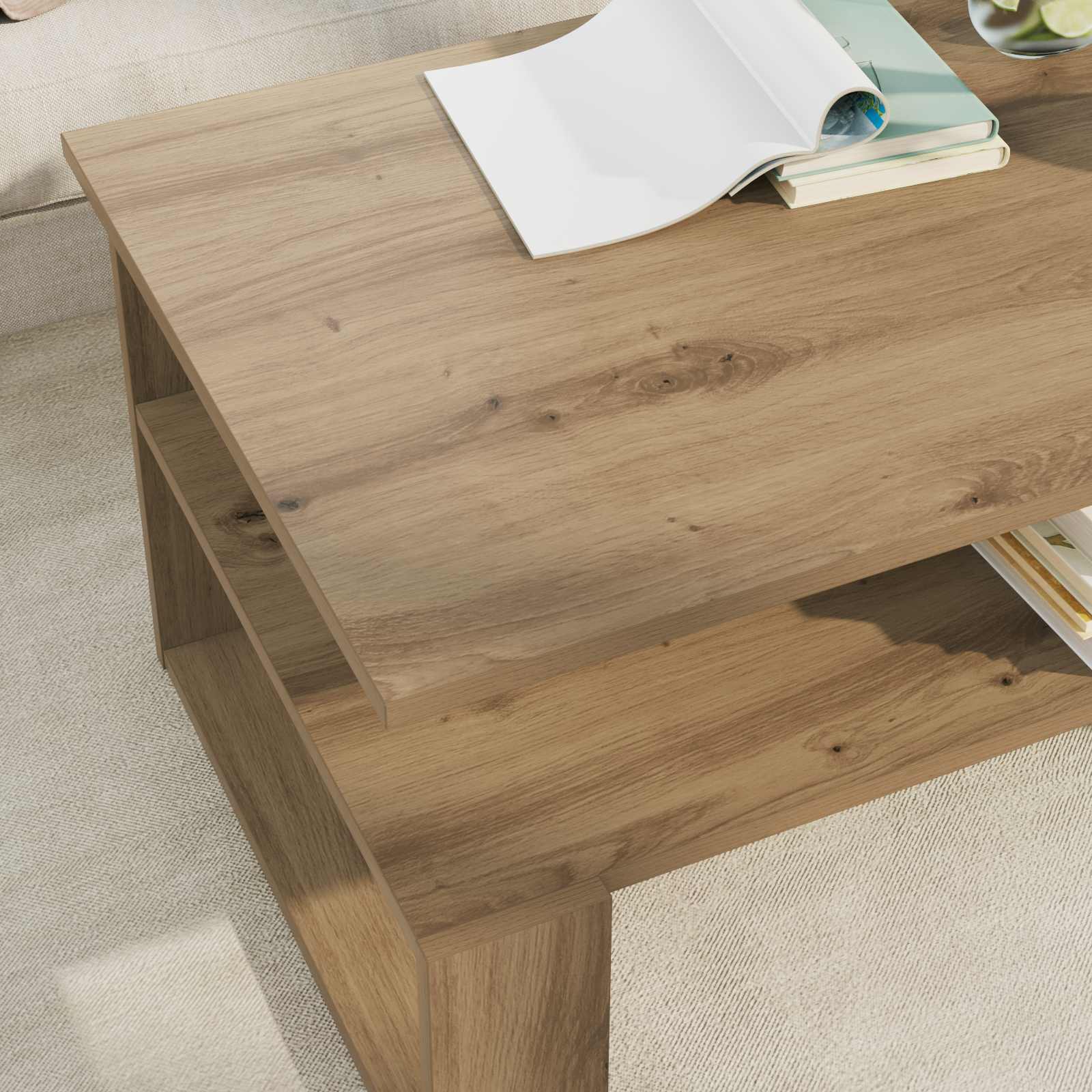 Couchtisch Artisan-Eiche 90 x 50 x 40 cm Holzwerkstoff