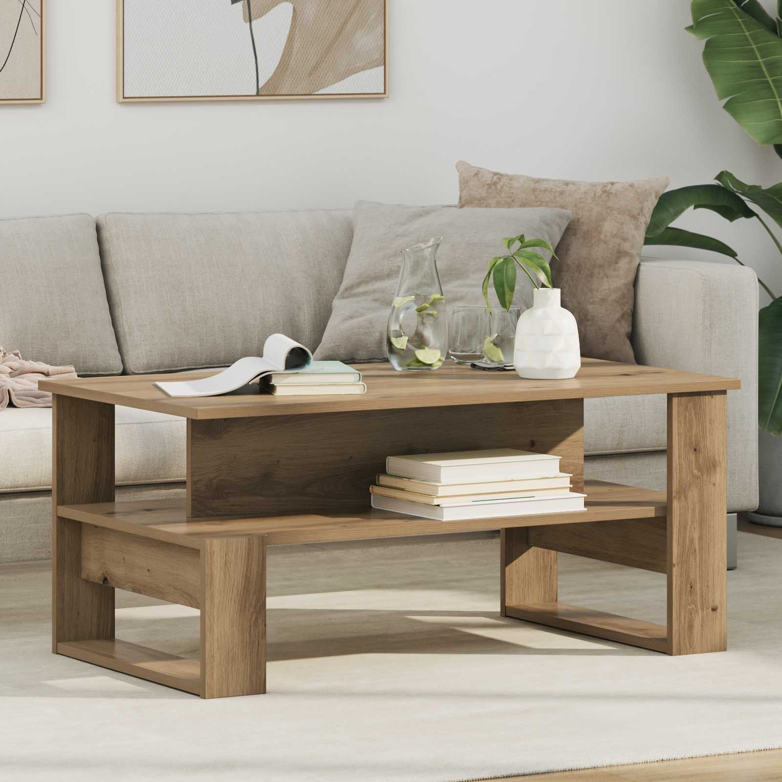 Couchtisch Artisan-Eiche 90 x 50 x 40 cm Holzwerkstoff