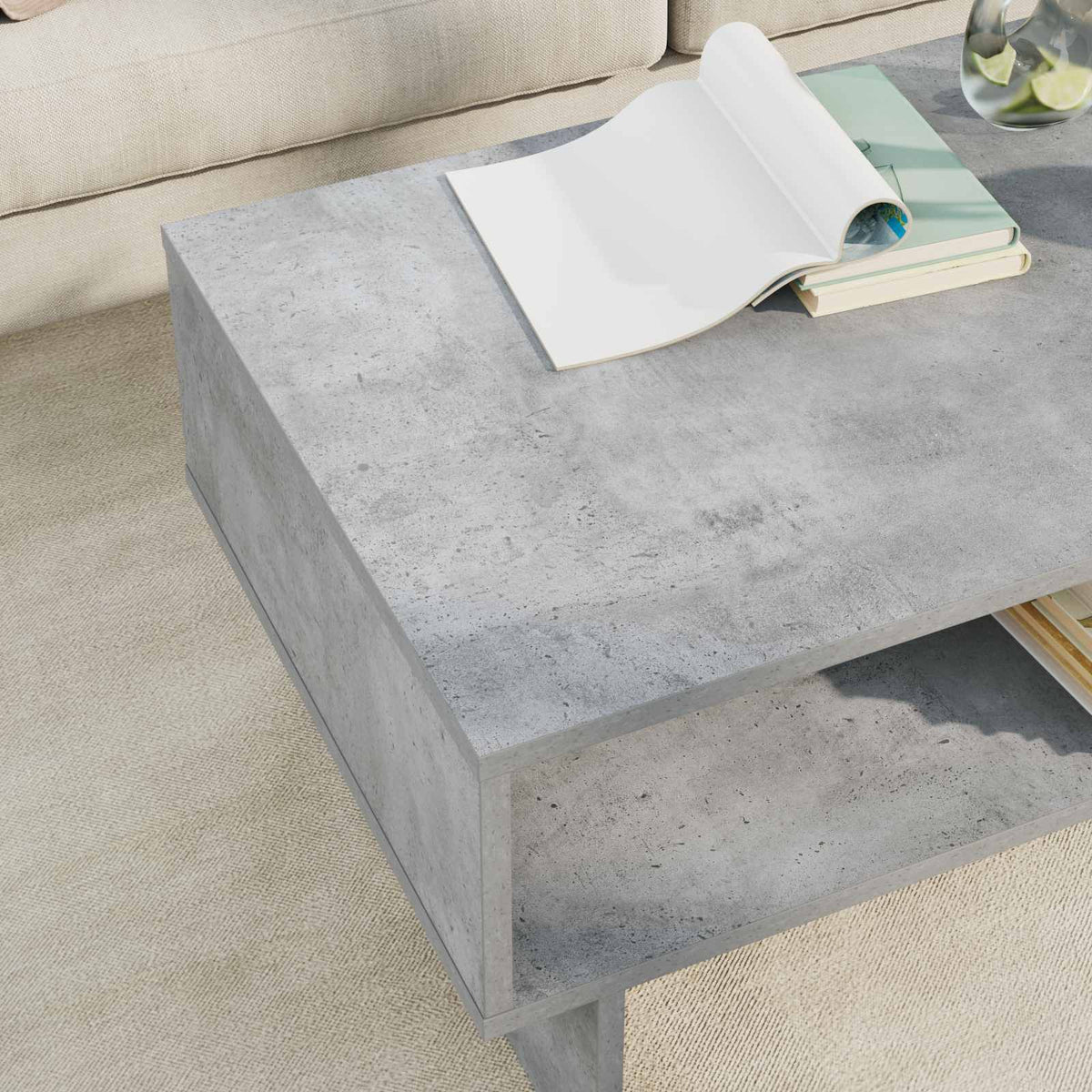 Couchtisch Betongrau 80 x 46 x 35 cm Holzwerkstoff