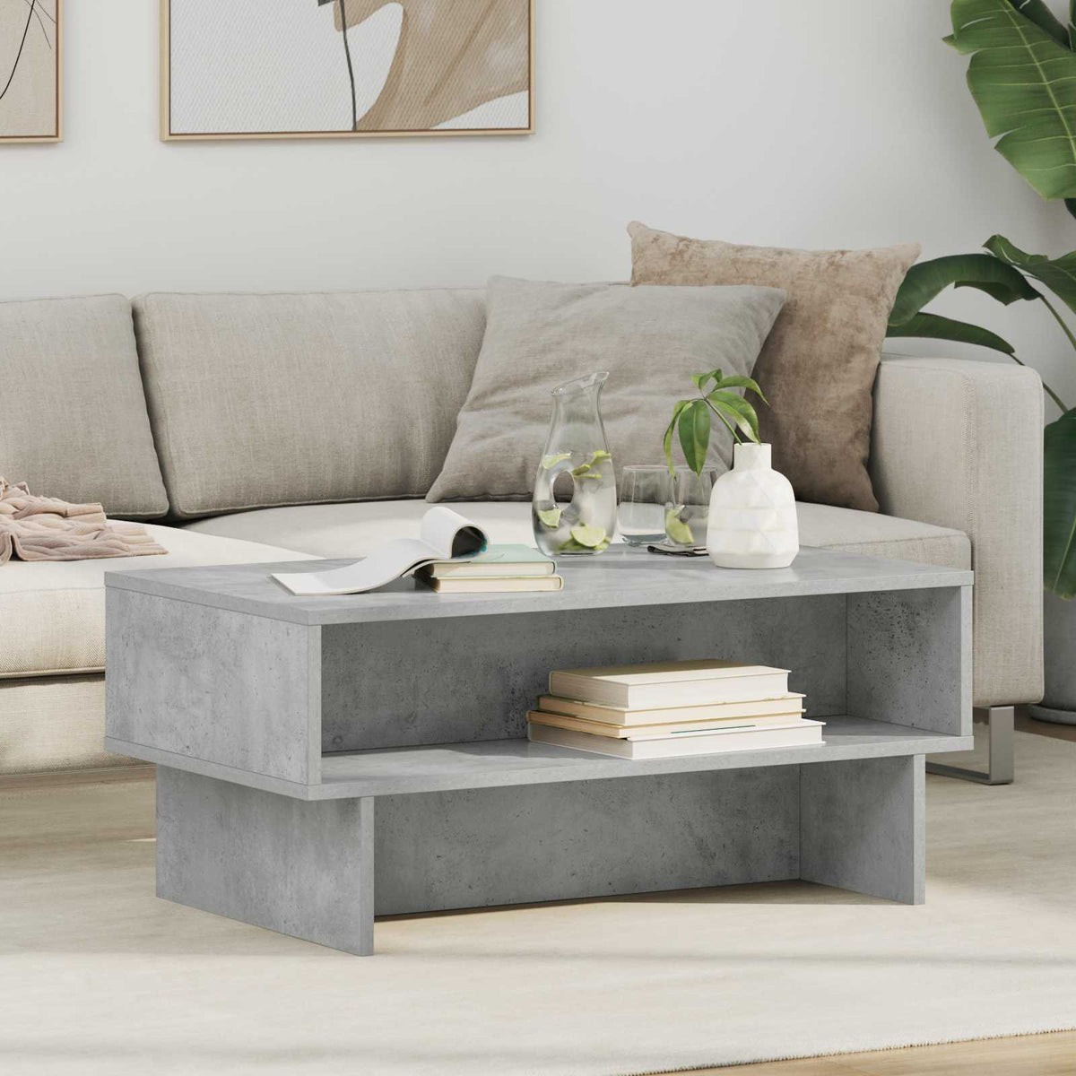 Couchtisch Betongrau 80 x 46 x 35 cm Holzwerkstoff