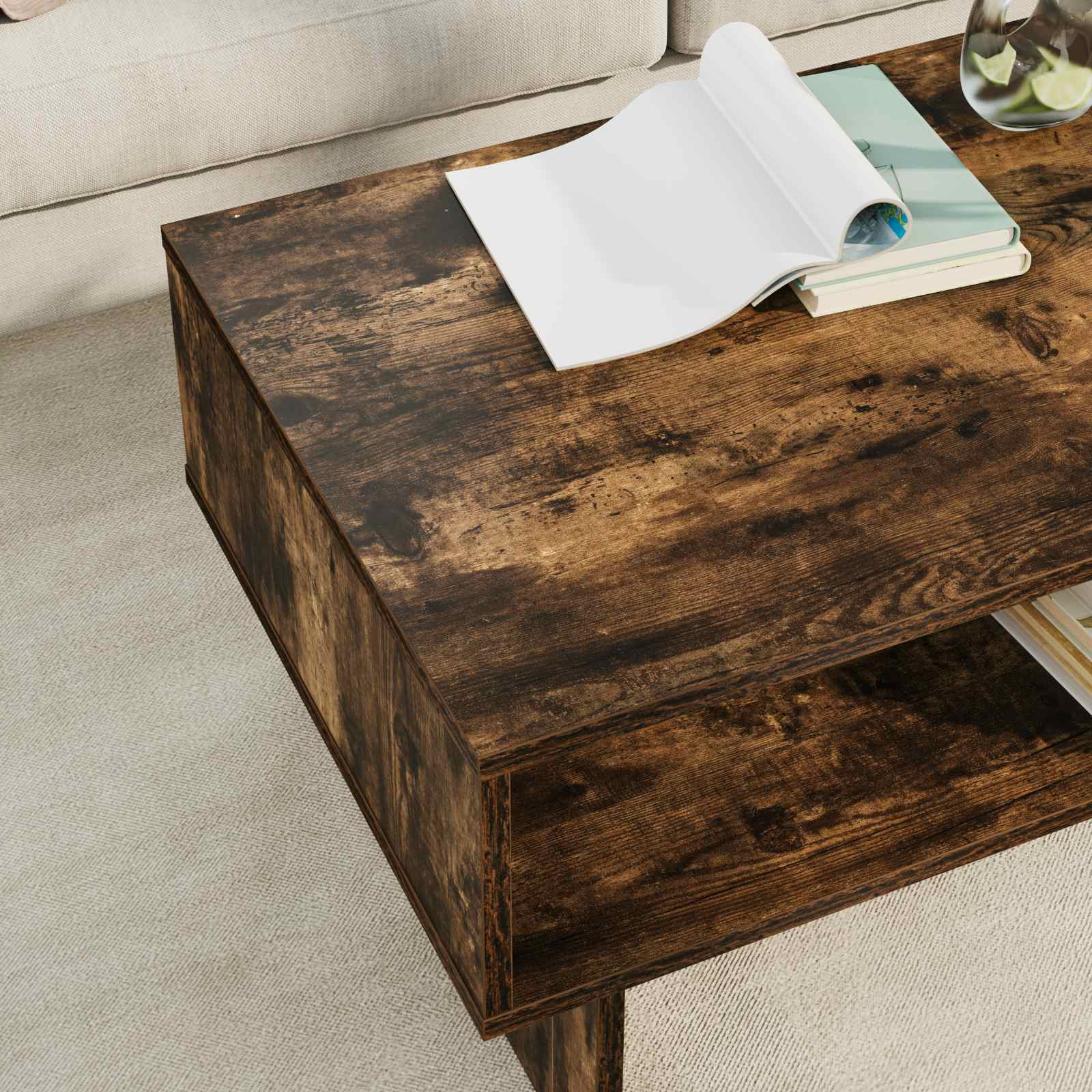 Couchtisch Räuchereiche 80 x 46 x 35 cm Holzwerkstoff
