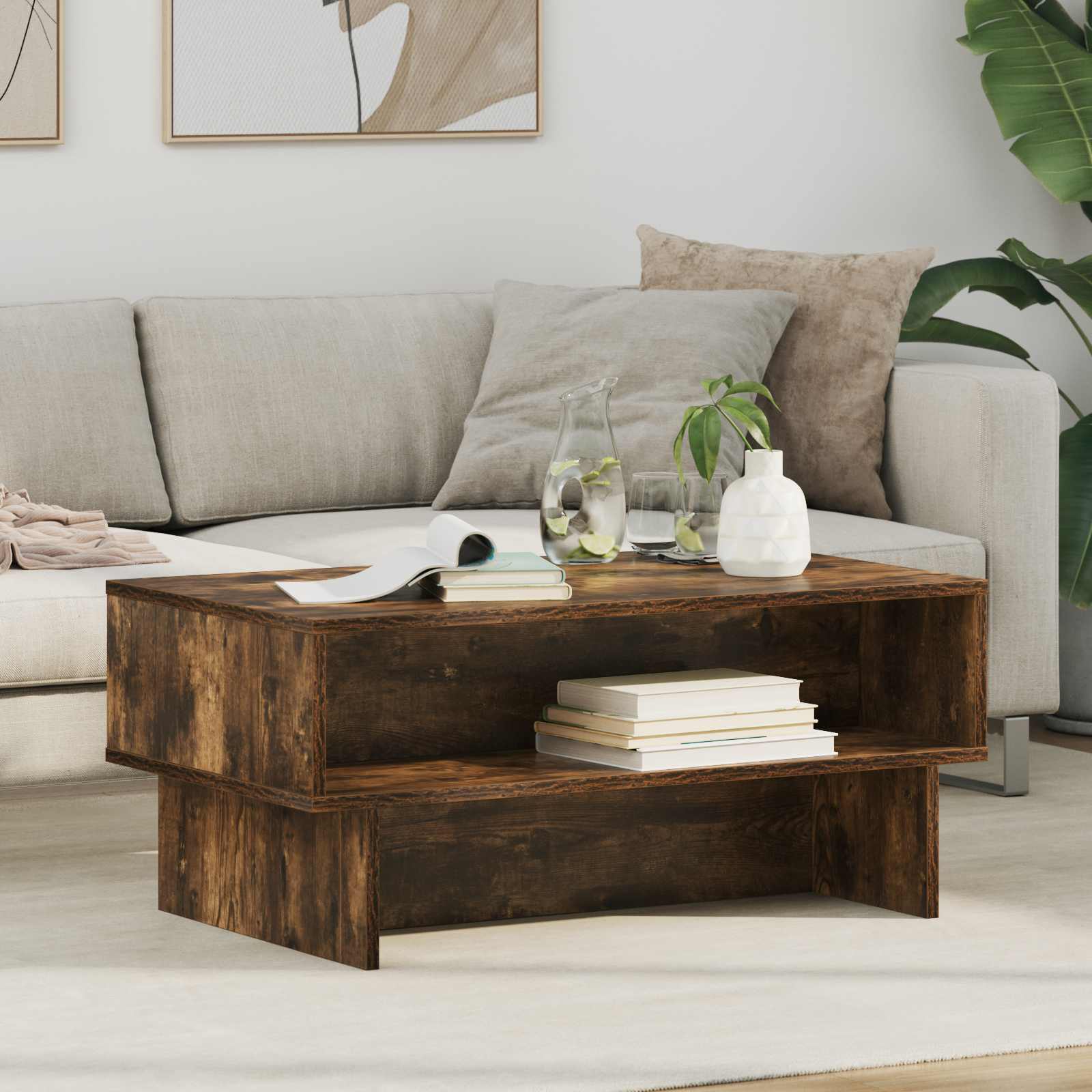 Couchtisch Räuchereiche 80 x 46 x 35 cm Holzwerkstoff