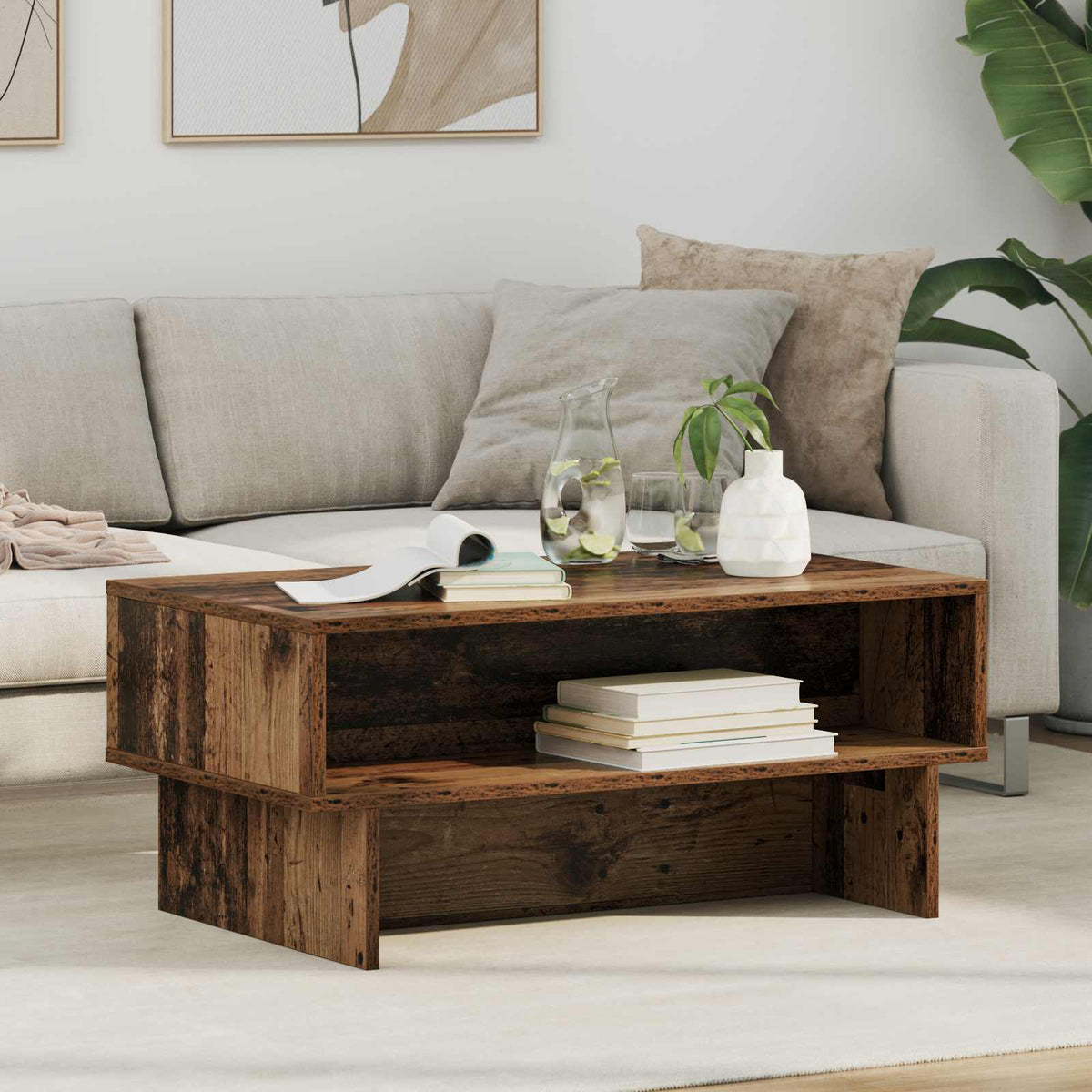 Couchtisch Altholz 80 x 46 x 35 cm Holzwerkstoff