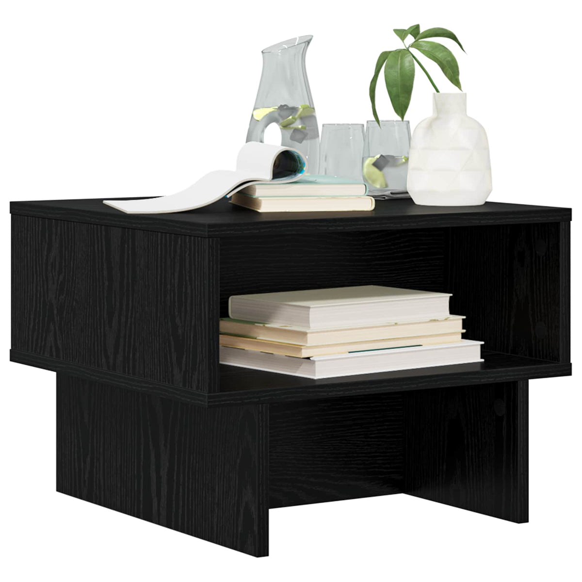 Couchtisch Schwarz Eichen-Optik 48 x 46 x 35 cm Holzwerkstoff