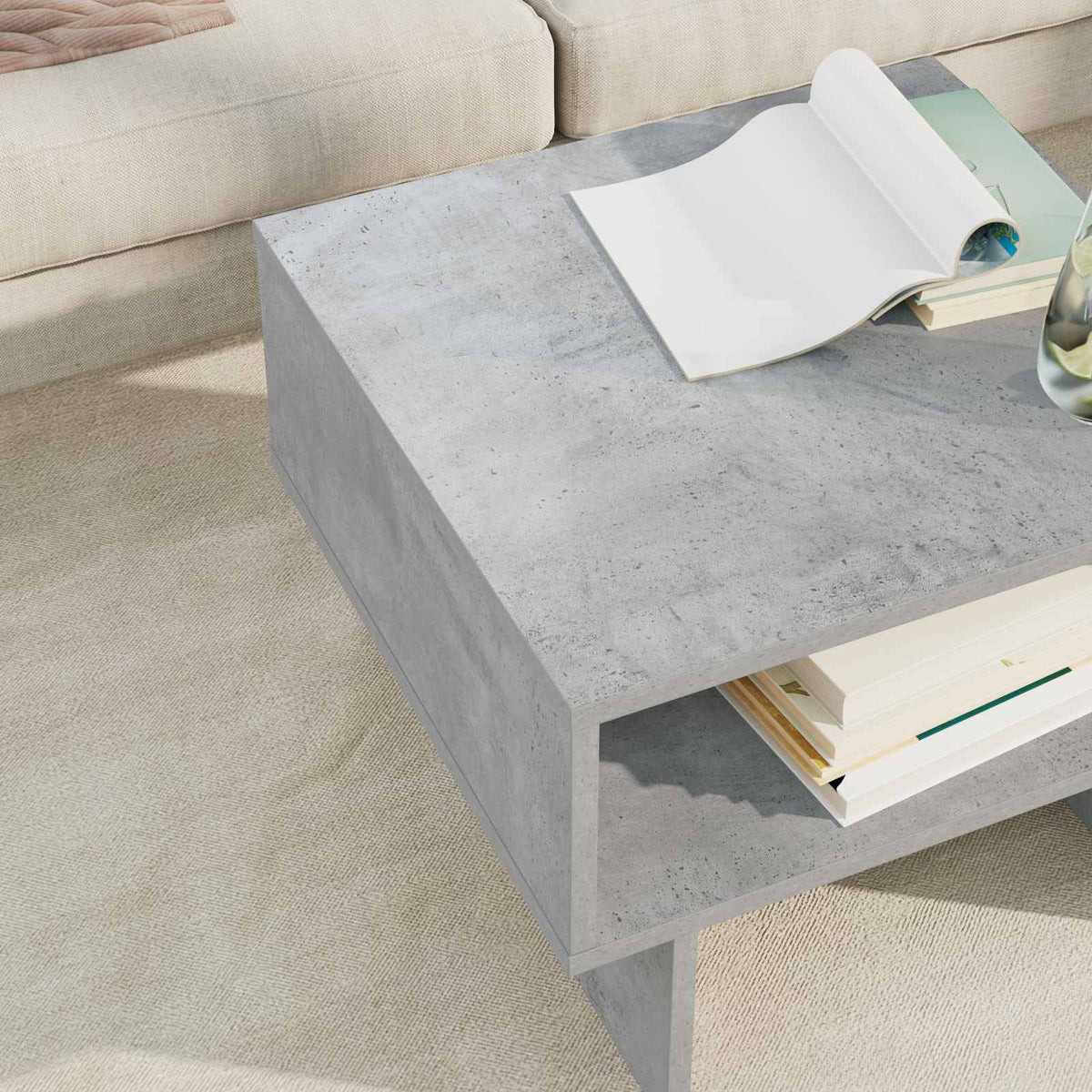 Couchtisch Betongrau 48 x 46 x 35 cm Holzwerkstoff