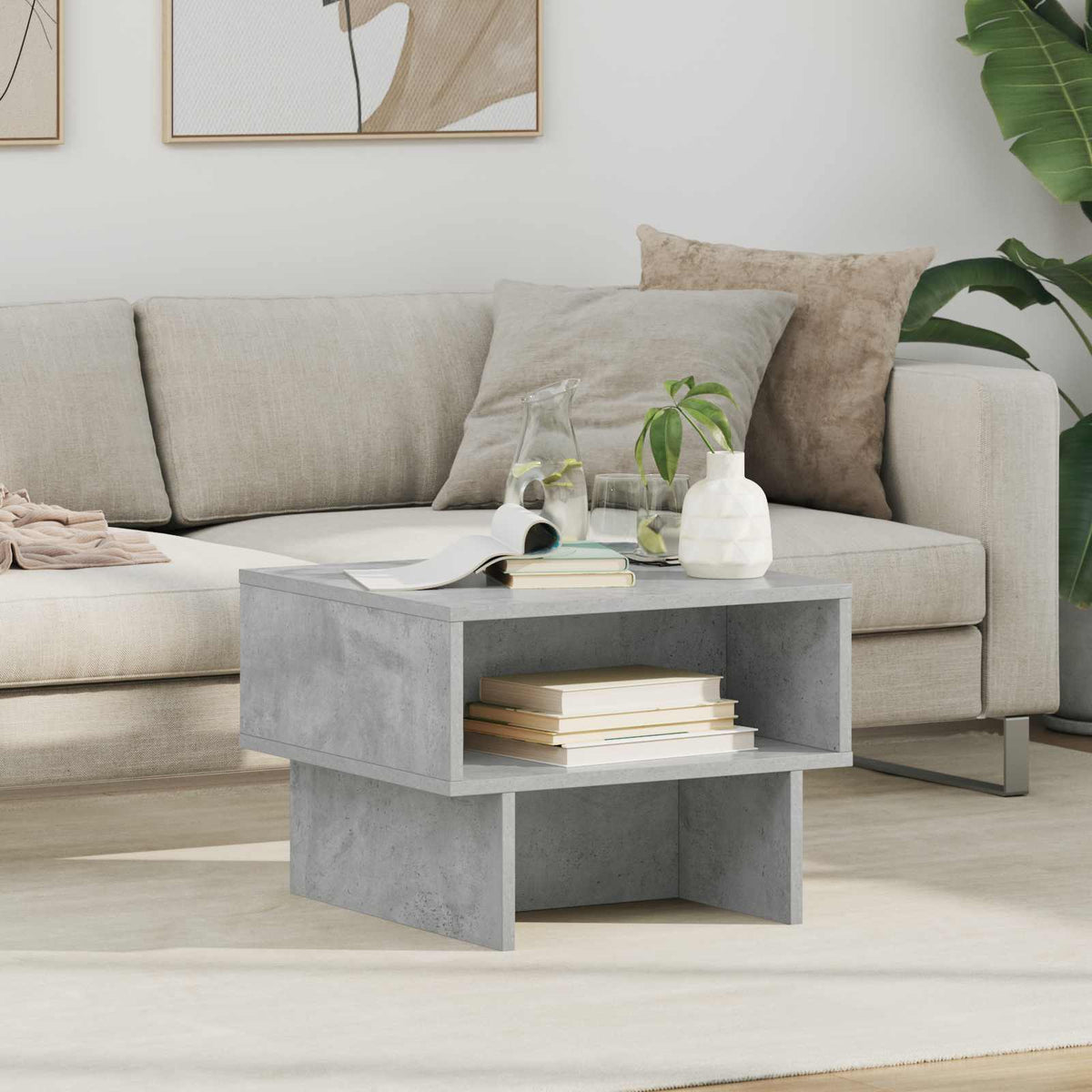 Couchtisch Betongrau 48 x 46 x 35 cm Holzwerkstoff