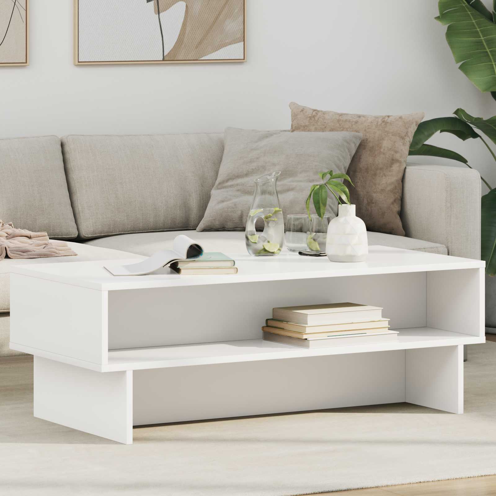 Couchtisch Weiß 100 x 46 x 35 cm Holzwerkstoff