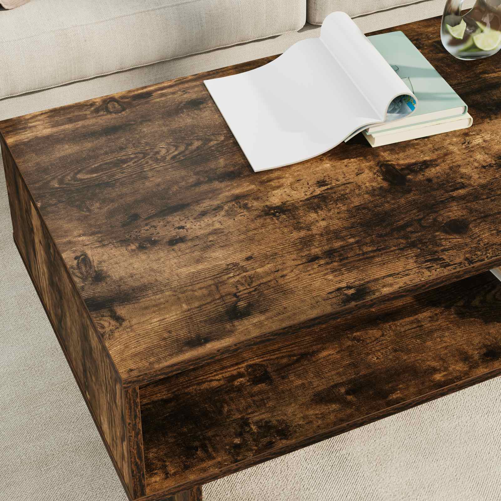Couchtisch Räuchereiche 100 x 46 x 35 cm Holzwerkstoff