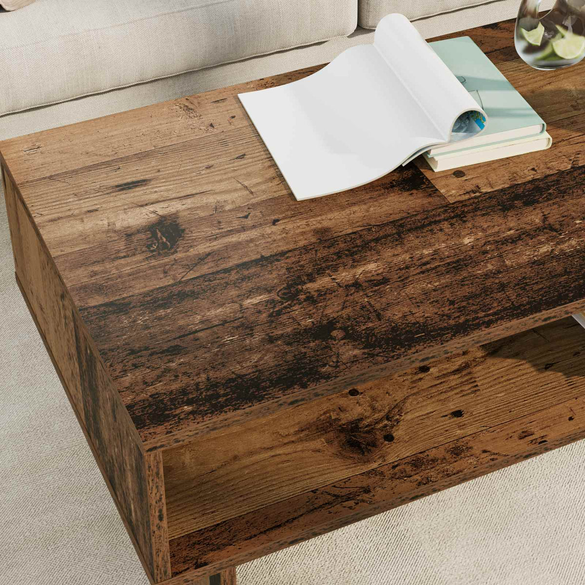 Couchtisch Altholz 100 x 46 x 35 cm Holzwerkstoff