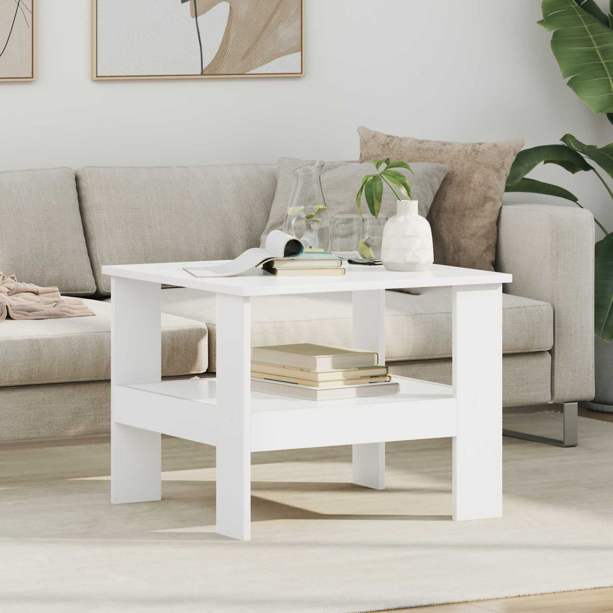 Couchtisch Weiß 57 x 55 x 45 cm Holzwerkstoff