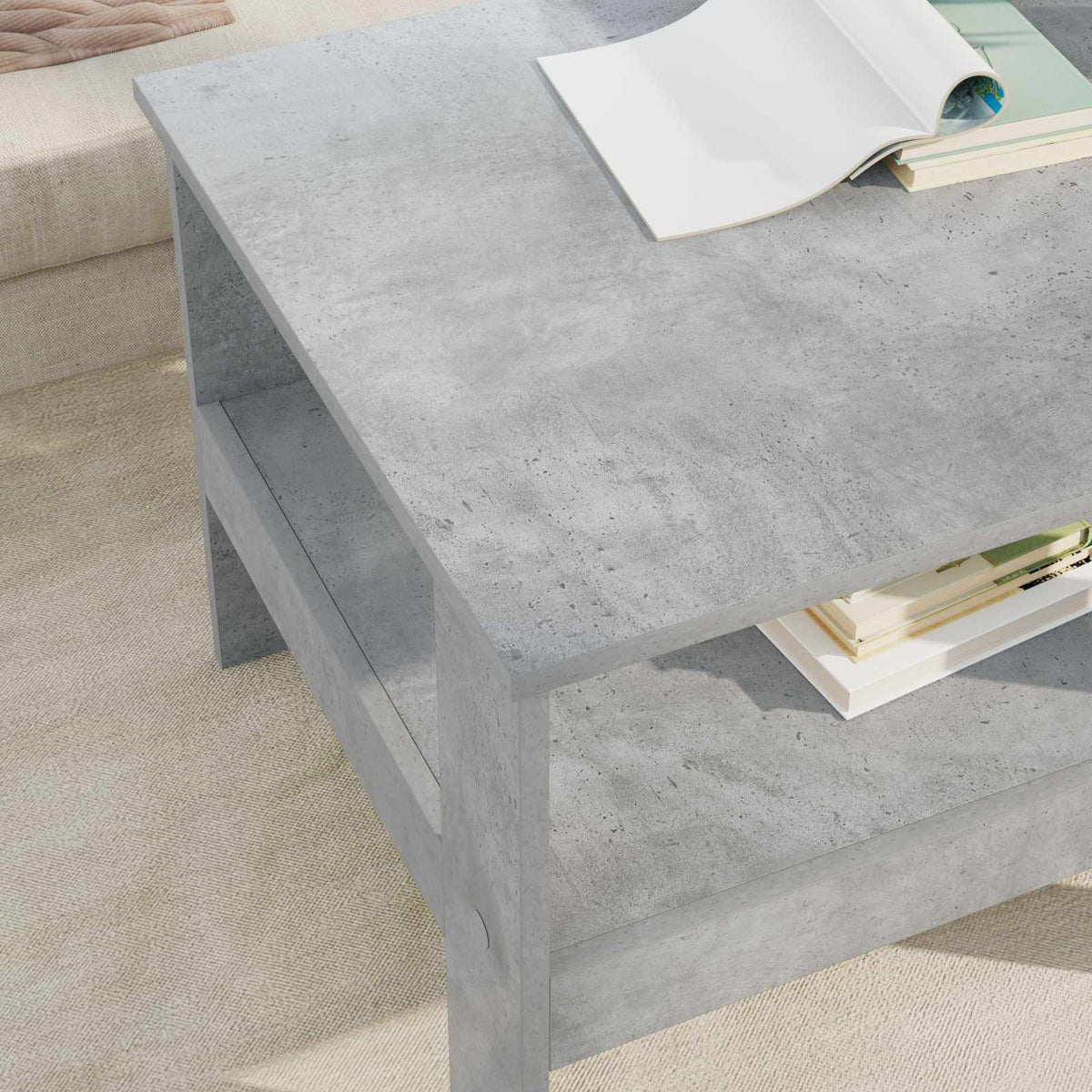 Couchtisch Beton Grau 57 x 55 x 45 cm Holzwerkstoff