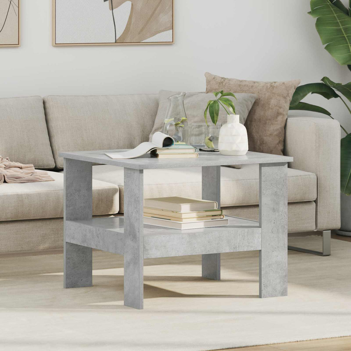 Couchtisch Beton Grau 57 x 55 x 45 cm Holzwerkstoff