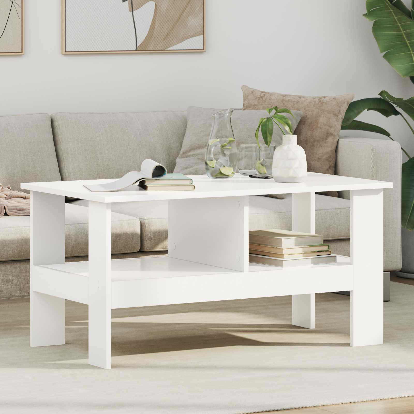 Couchtisch Weiß 90 x 50 x 45 cm Holzwerkstoff