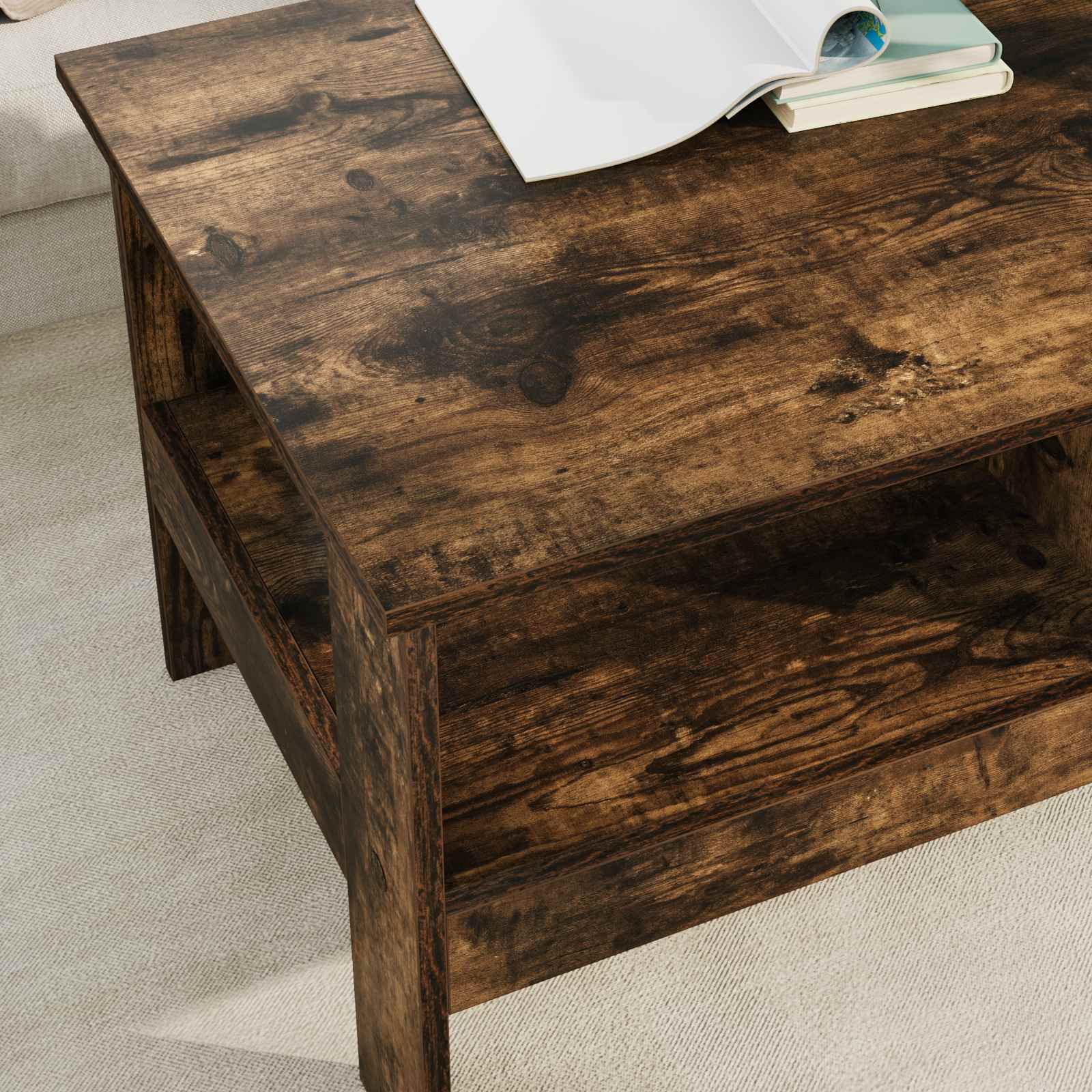 Couchtisch Geräucherte Eiche 90 x 50 x 45 cm Holzwerkstoff