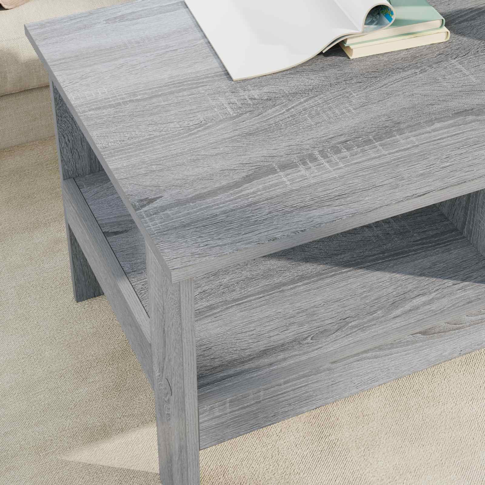 Couchtisch Graues Sonoma 90 x 50 x 45 cm Holzwerkstoff