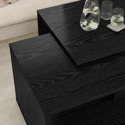 Kaffeetisch Set 2 stk. Schwarz Eichen-Optik 90 x 48 x 40 cm