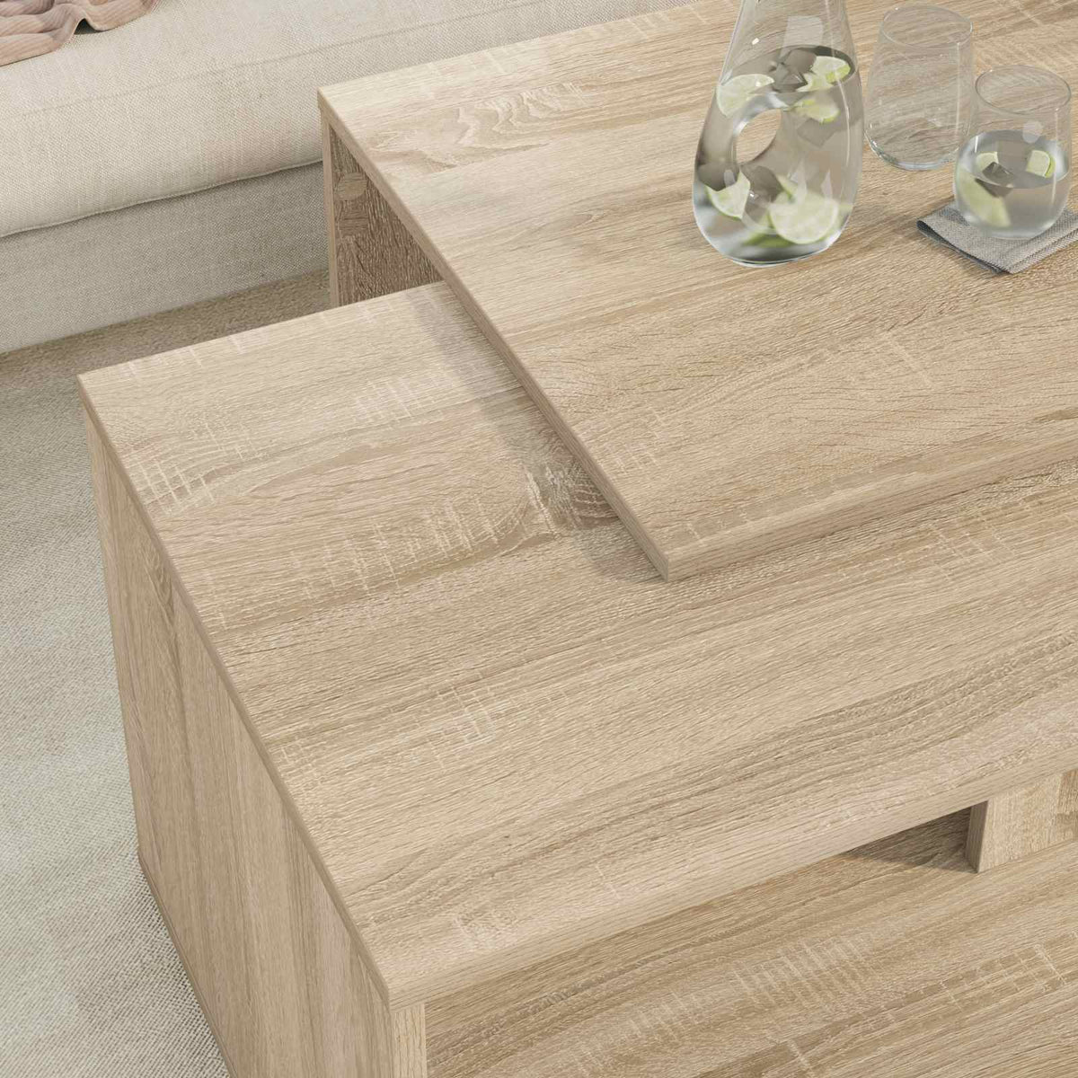 Kaffeetisch Set 2 stk. Sonoma-Eiche 90 x 48 x 40 cm