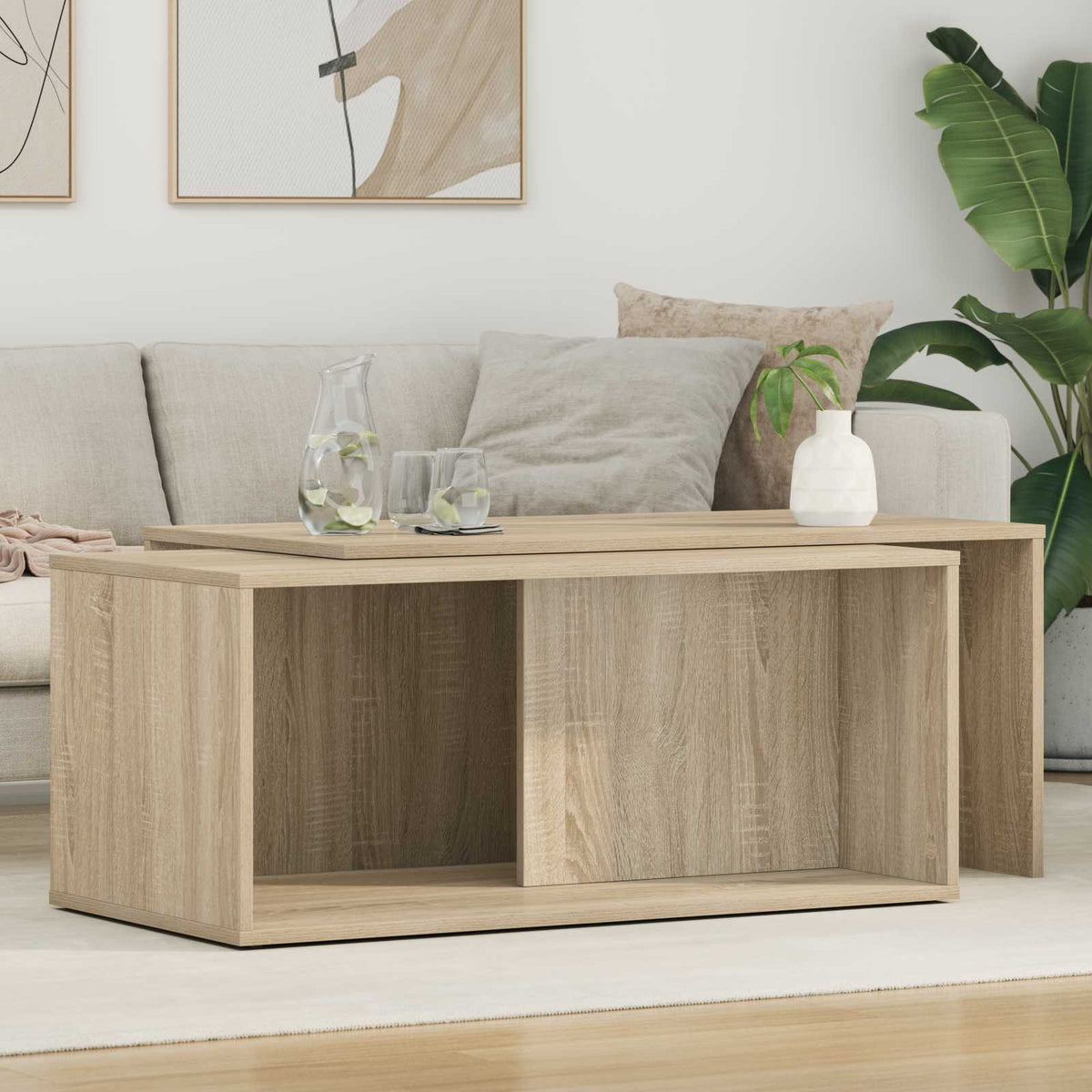 Kaffeetisch Set 2 stk. Sonoma-Eiche 90 x 48 x 40 cm