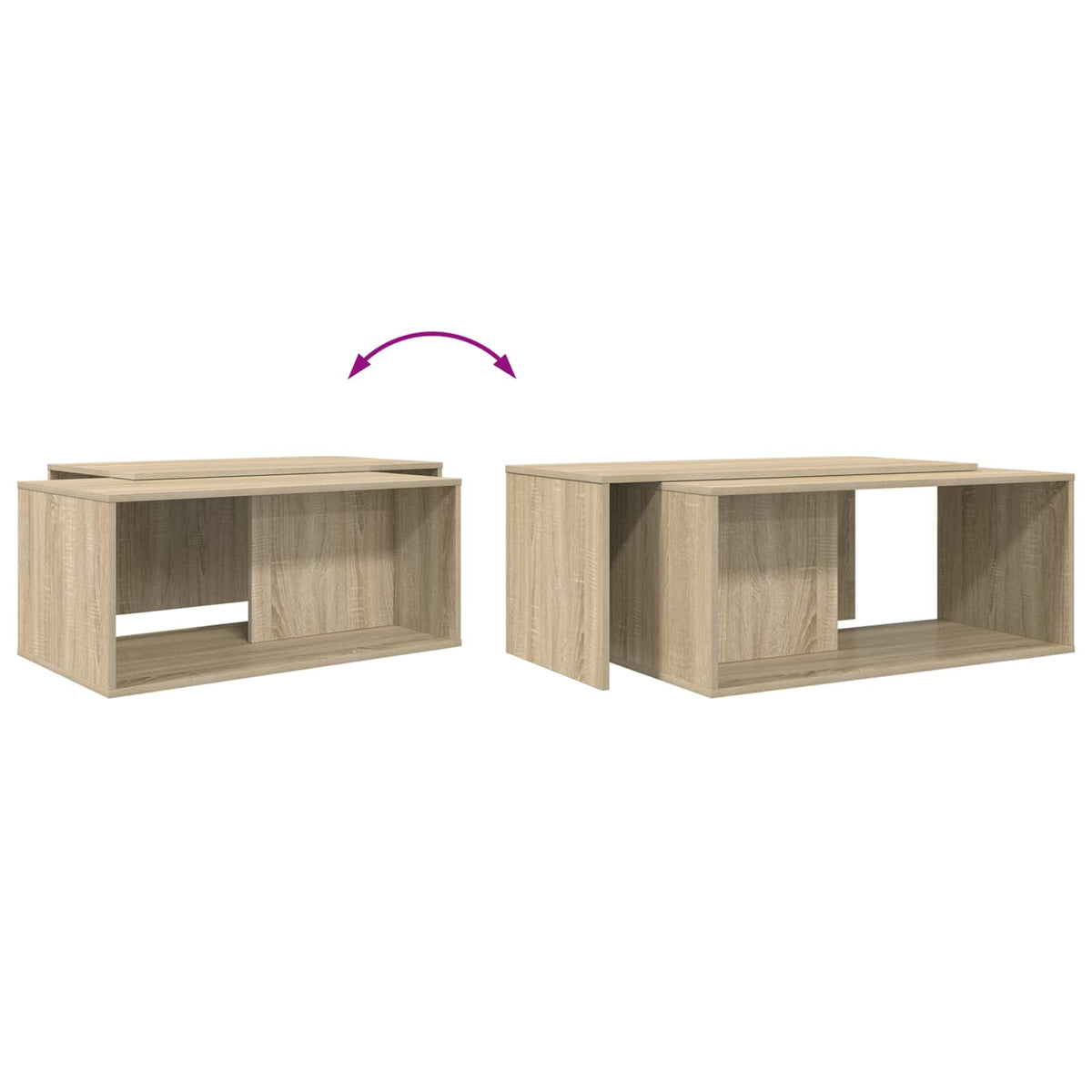 Kaffeetisch Set 2 stk. Sonoma-Eiche 90 x 48 x 40 cm