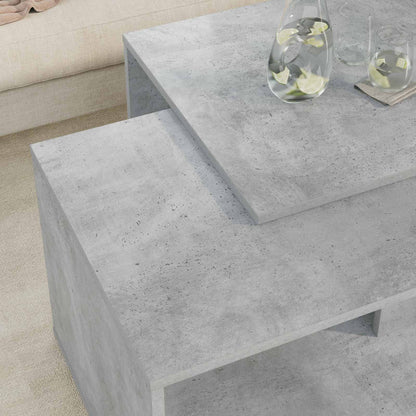 Kaffeetisch Set 2 stk. Betongrau 90 x 48 x 40 cm Holzwerkstoff
