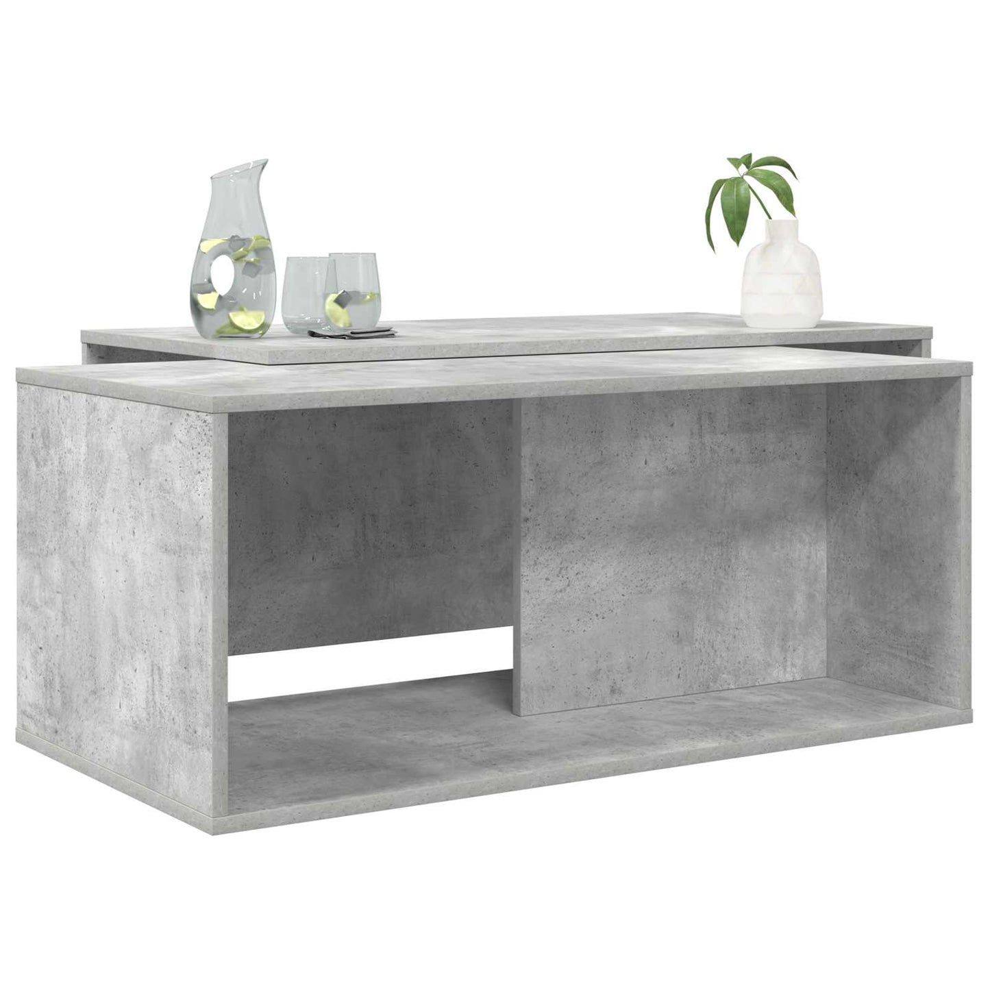 Kaffeetisch Set 2 stk. Betongrau 90 x 48 x 40 cm Holzwerkstoff