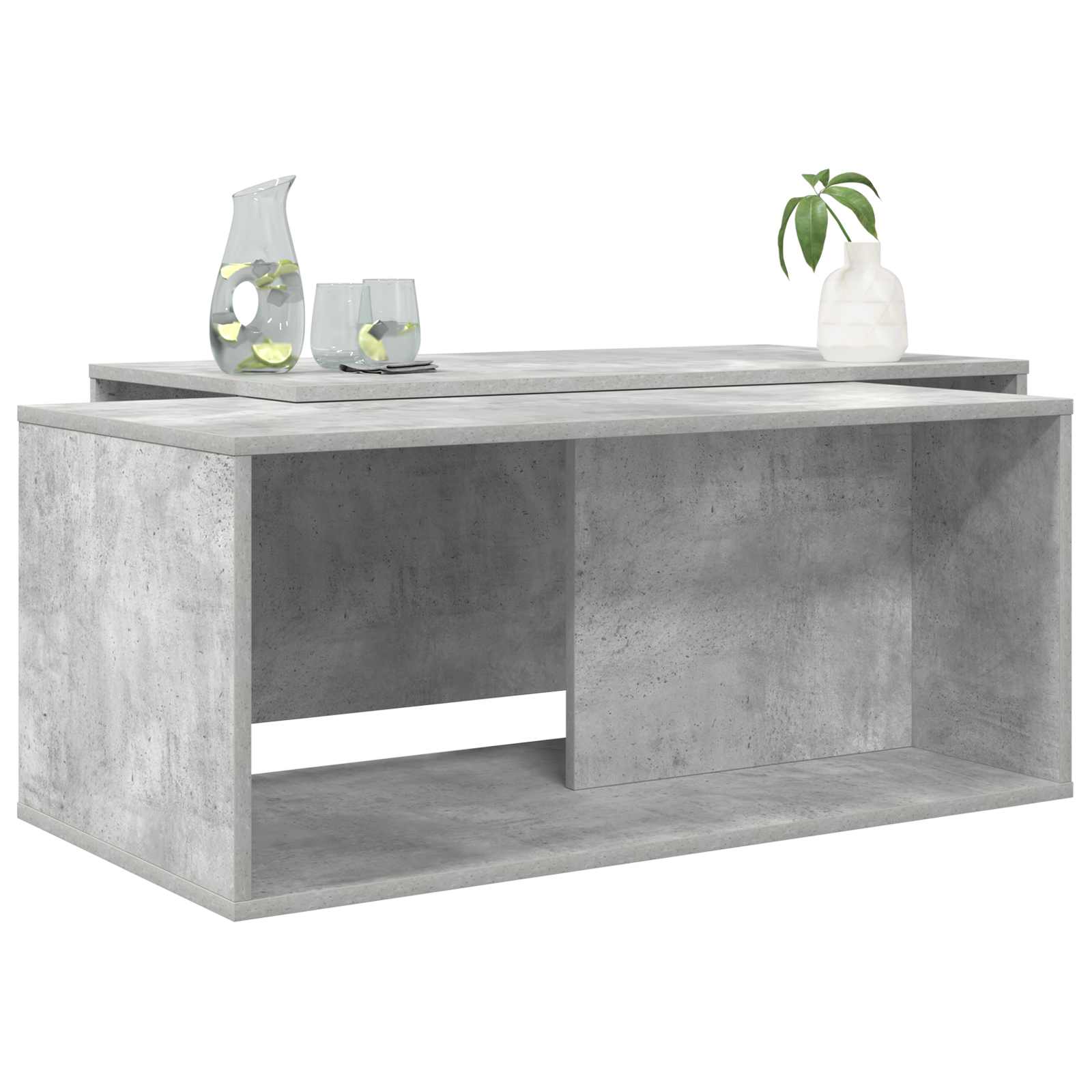 Kaffeetisch Set 2 stk. Betongrau 90 x 48 x 40 cm Holzwerkstoff