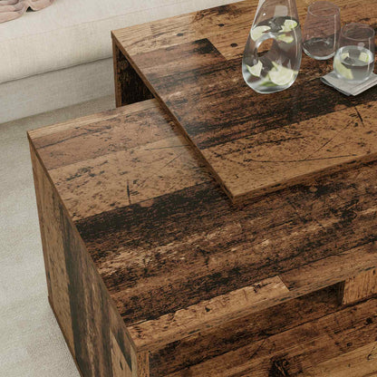 Kaffeetisch Set 2 stk. Altholz 90 x 48 x 40 cm Holzwerkstoff