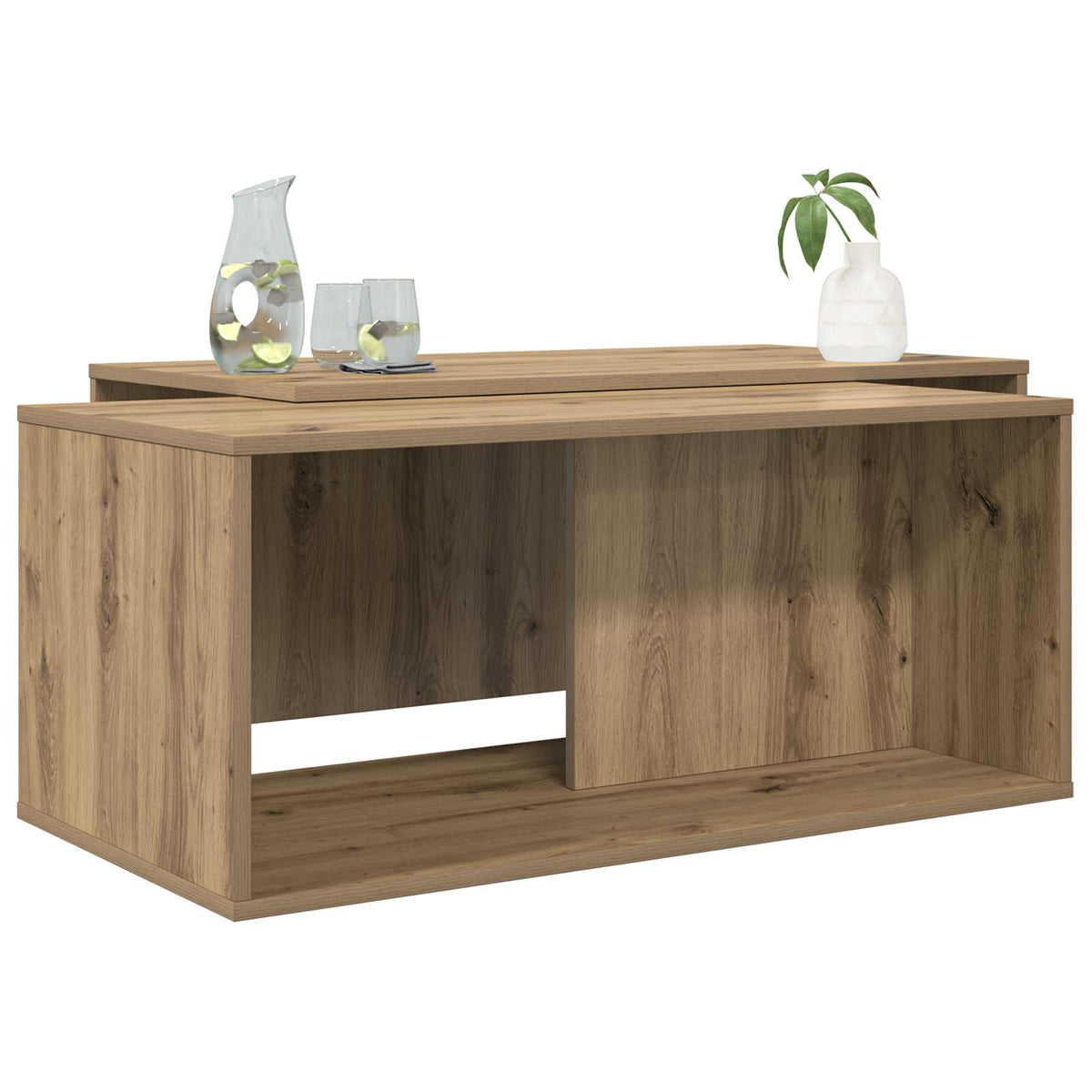 Kaffeetisch Set 2 stk. Artisan-Eiche 90 x 48 x 40 cm