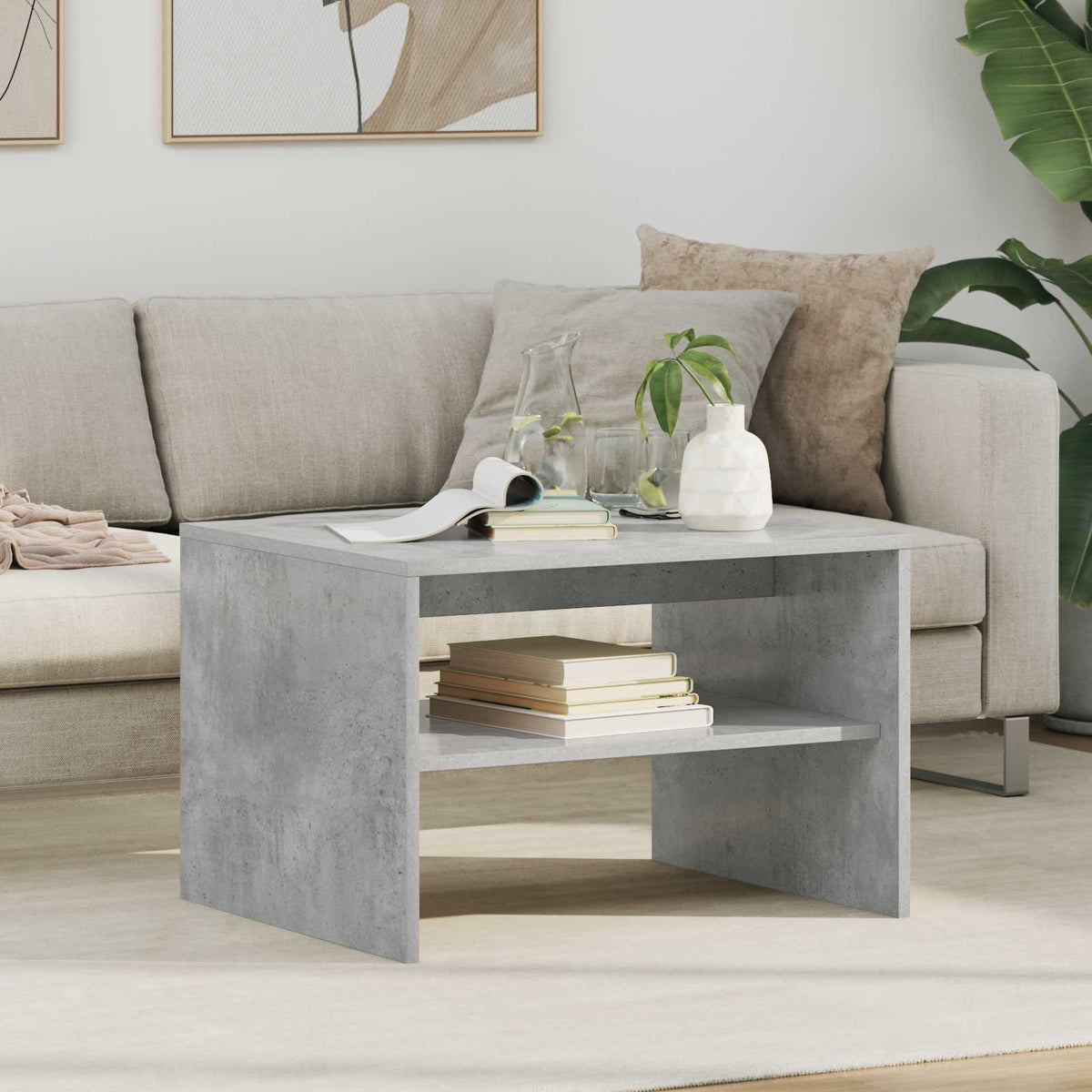 Couchtisch Betongrau 60 x 50 x 40 cm Holzwerkstoff